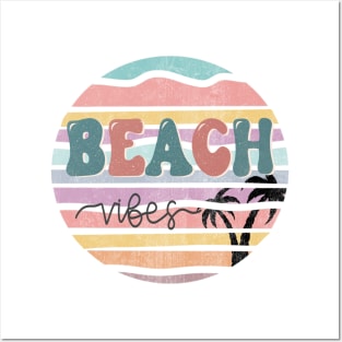 Beach Vibes Summer Retro Design Posters and Art